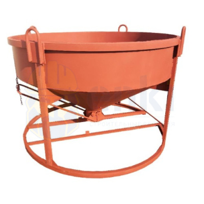 Бадья для бетона БН-1,5 низкая лоток 1810x1810x1360