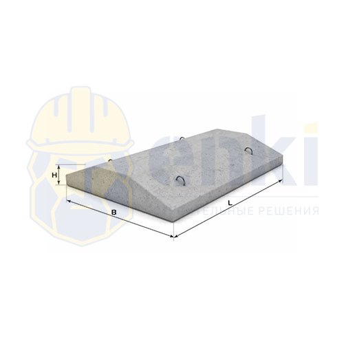 ФЛ 8-10-3 плита ленточного фундамента V-0.19 Р-0,47 980x800x300